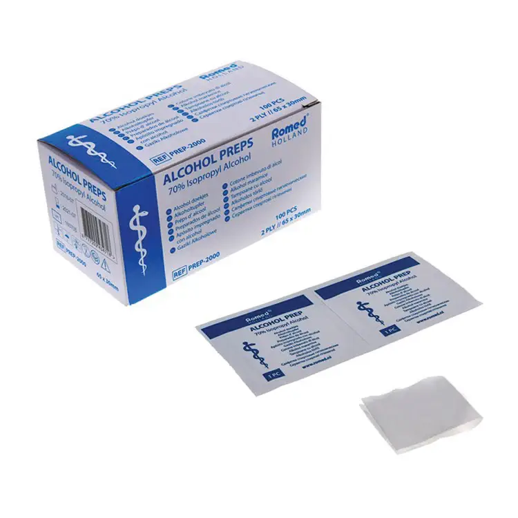 Alcohol wipes 70% isopropyl box of 100 Regenorix research supplies