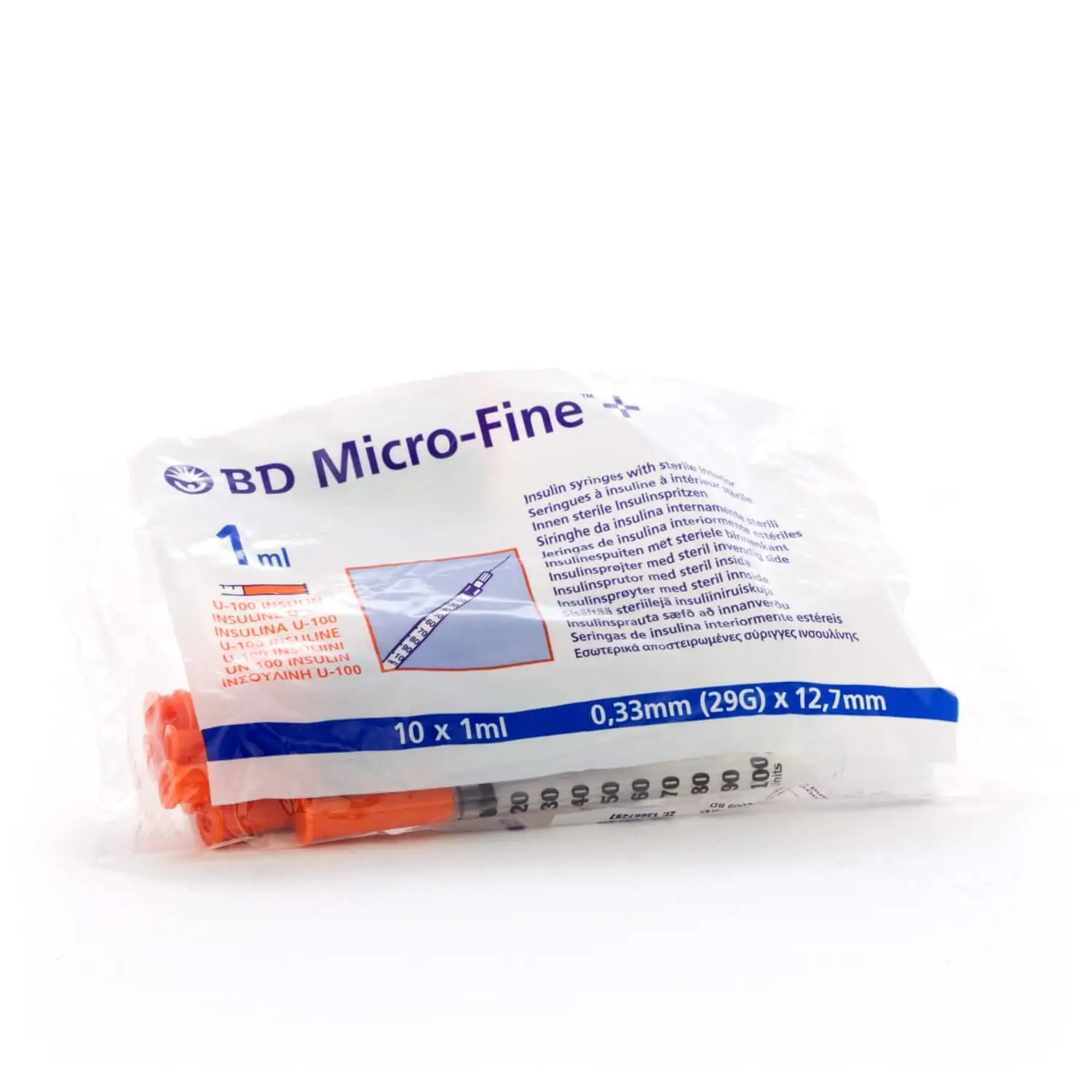 BD Micro-Fine plus insulin syringe 1ml 29G 12.7mm pack of 10 Regenorix