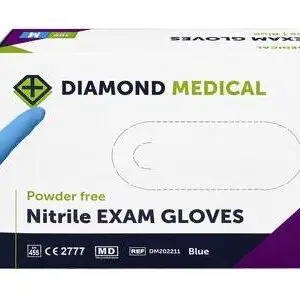 Diamond Medical Nitrile Exam Gloves Blue — Size M (100 pieces)